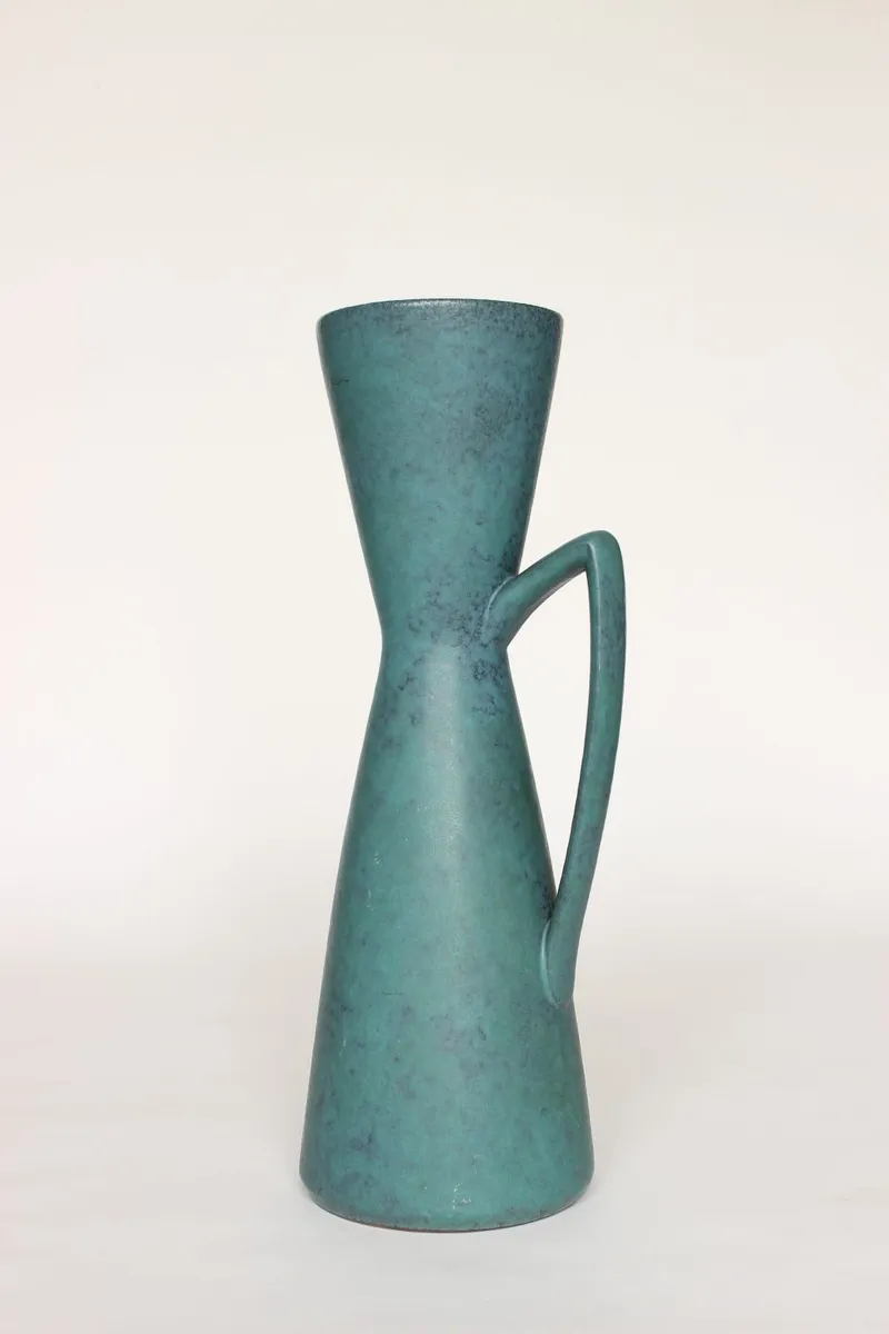 Large Vintage Green Vase - Image 4