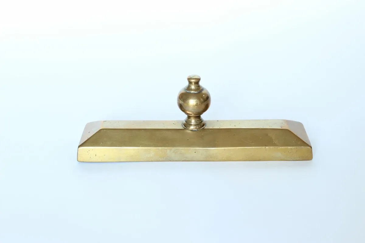 Large Victorian Brass Paperweight - Image 1