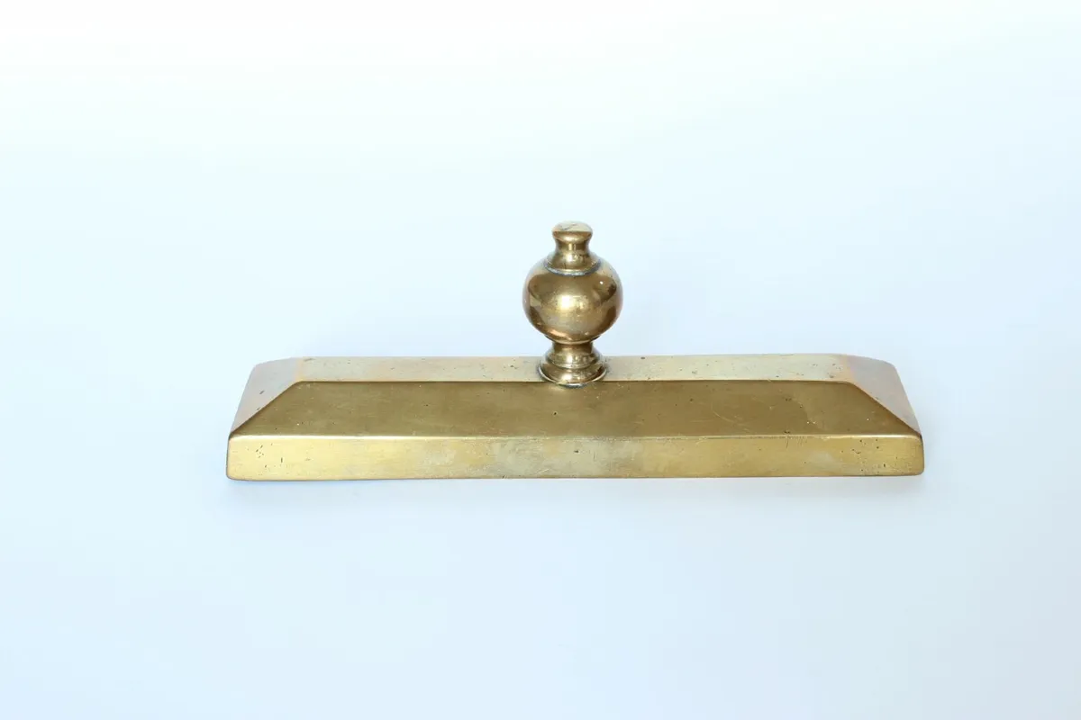 Large Victorian Brass Paperweight - Image 2