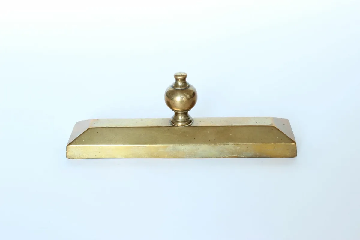 Large Victorian Brass Paperweight - Image 4