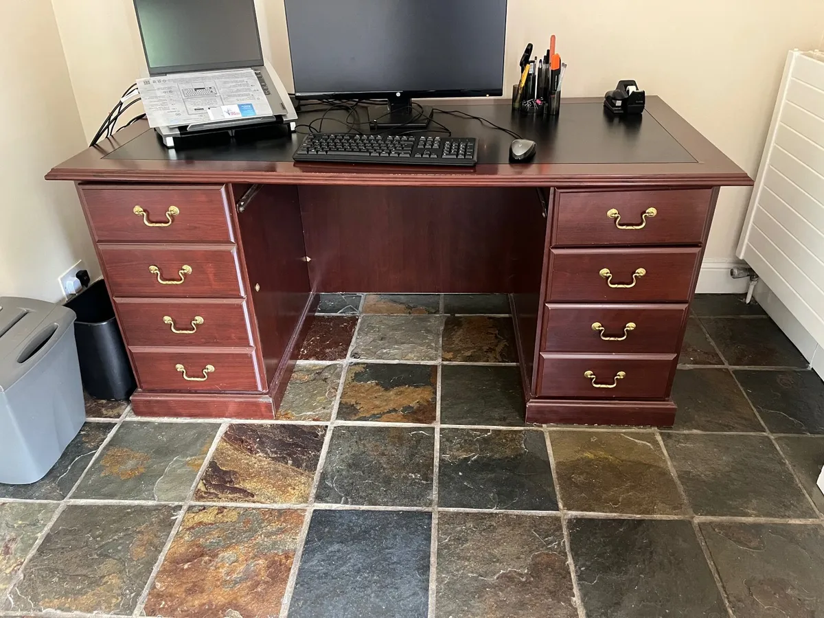 Ornamental Desk & Executive Black Chair - Image 1