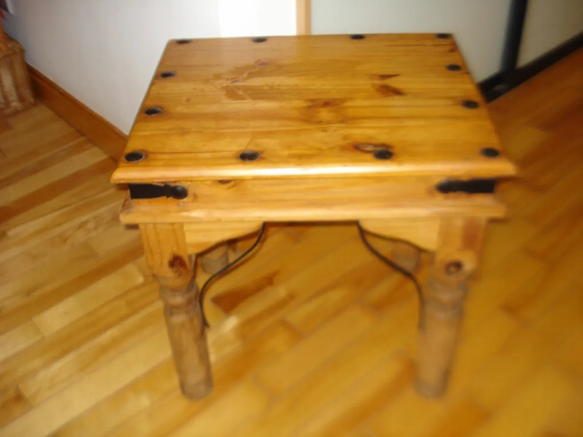 OLD MEXICAN TALL PINE TABLE. - Image 2