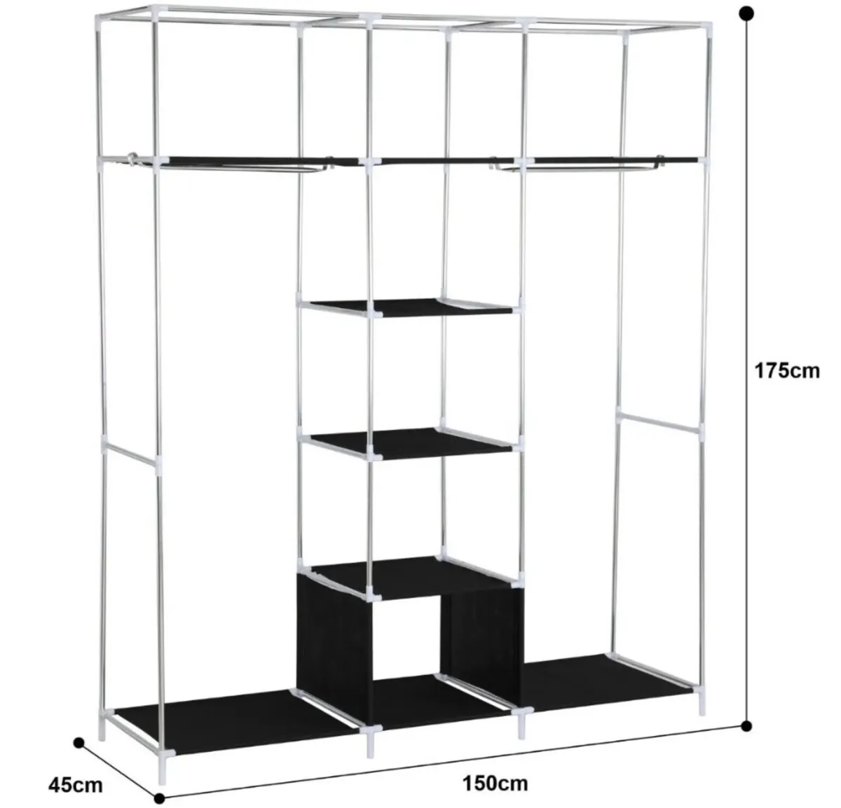 Portable Canvas Covered Wardrobe  NEW - Image 3