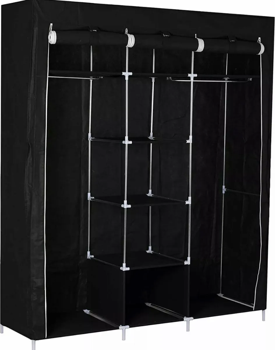 Portable Canvas Covered Wardrobe  NEW - Image 4