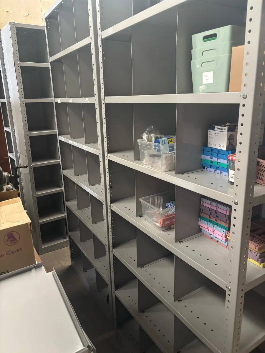 Store/Parts Pigeon hole shelving,7 bays 7 ft app - Image 1