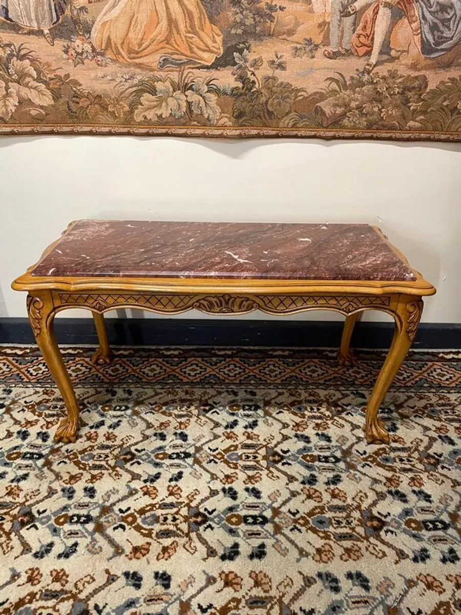 A Very Good Vintage French Marble Top Coffee Table. - Image 1