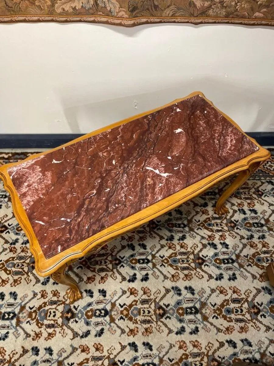A Very Good Vintage French Marble Top Coffee Table. - Image 2
