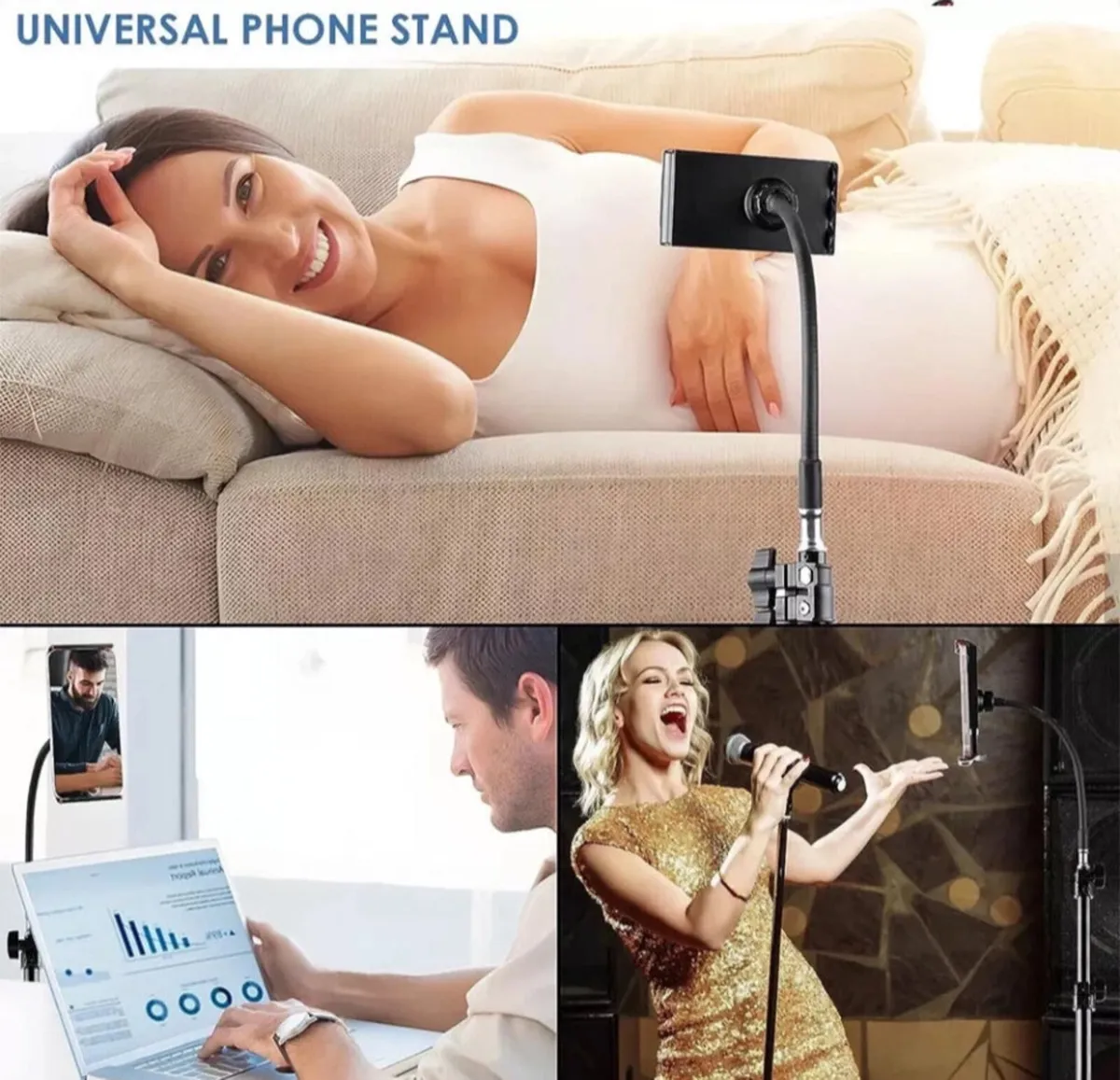 Phone Tripod Stand with Gooseneck 170cm NEW - Image 4