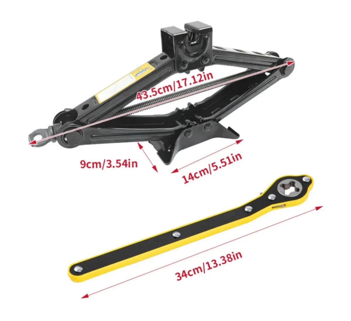 2.5 Ton Tonne Scissor Jack with Crank Speed Handle - Image 2