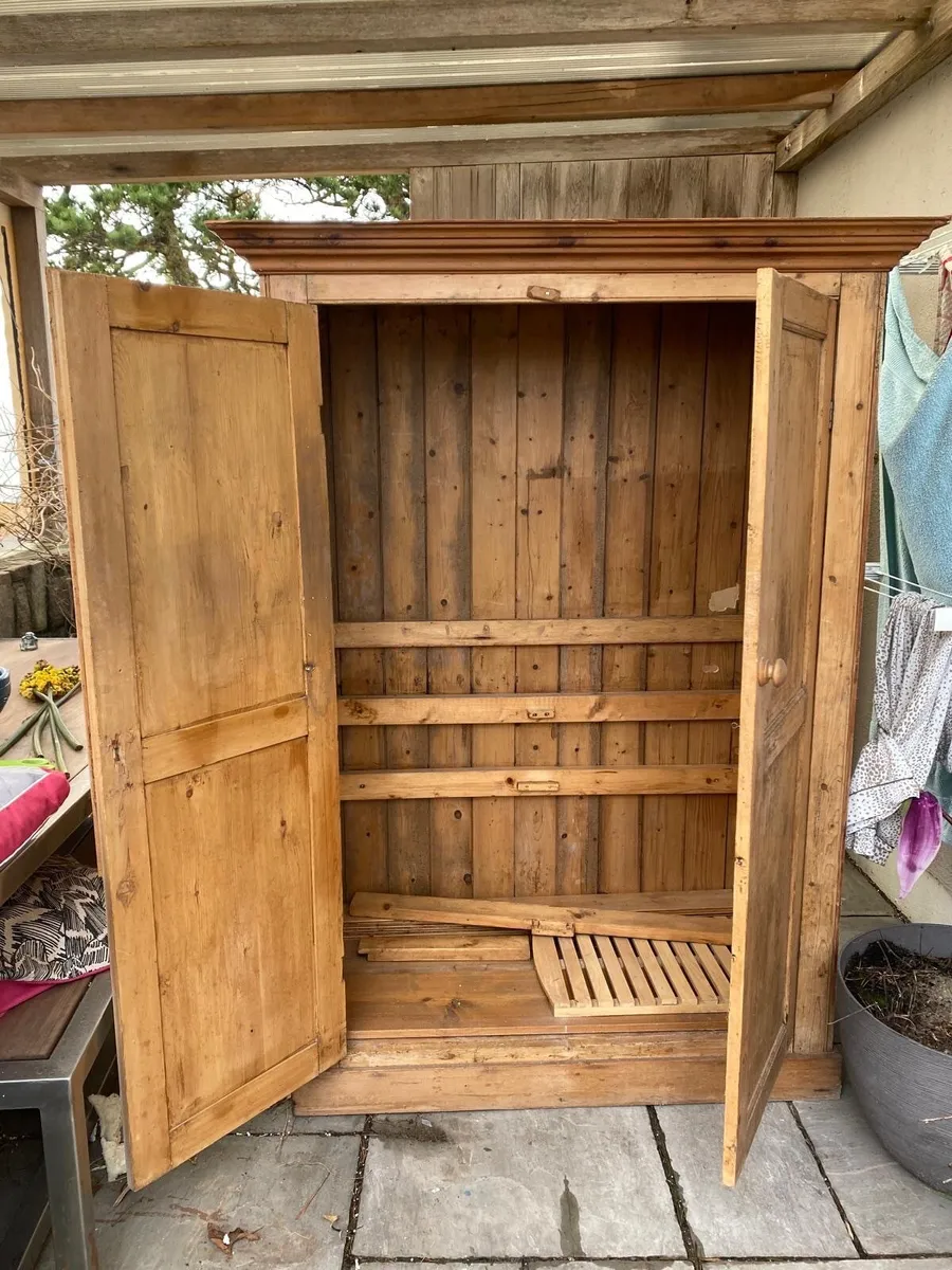 Old Pine Wardrobe - Image 4