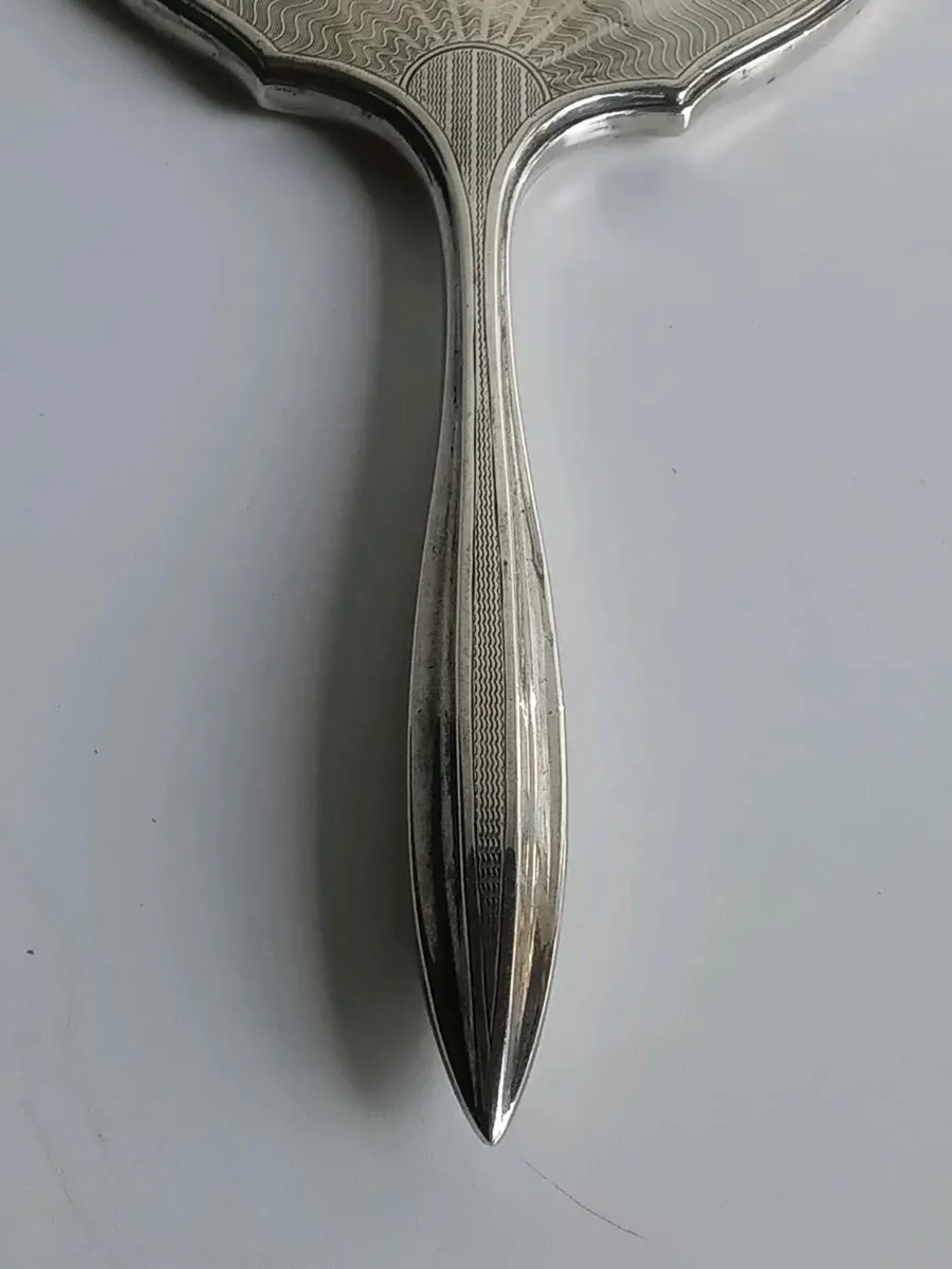 Antique English Sterling Silver Mirror and Brush - Image 4