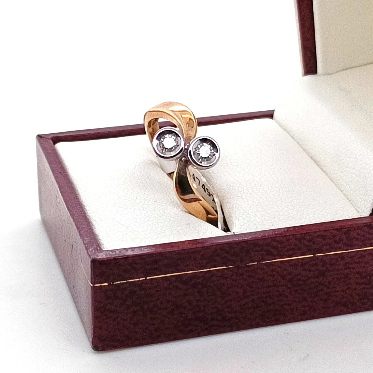Diamond Toi et Moi , 14k Yellow Gold Ring - Image 1