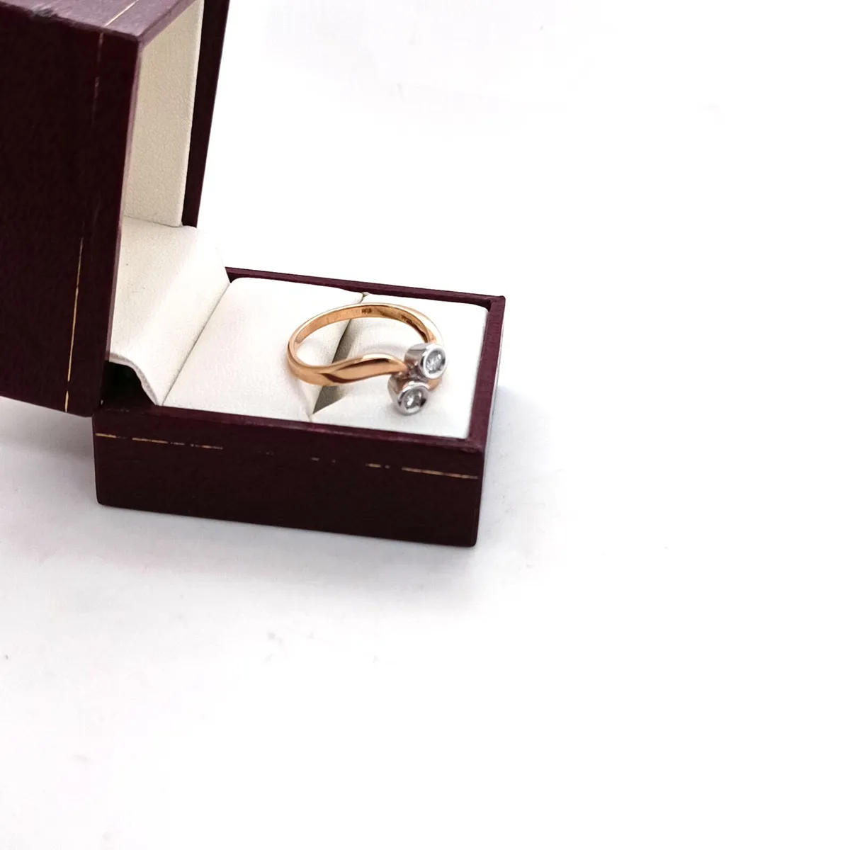 Diamond Toi et Moi , 14k Yellow Gold Ring - Image 2