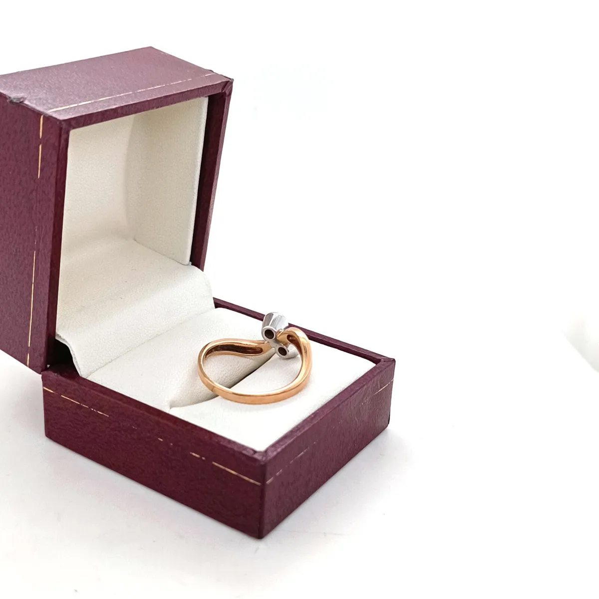 Diamond Toi et Moi , 14k Yellow Gold Ring - Image 4