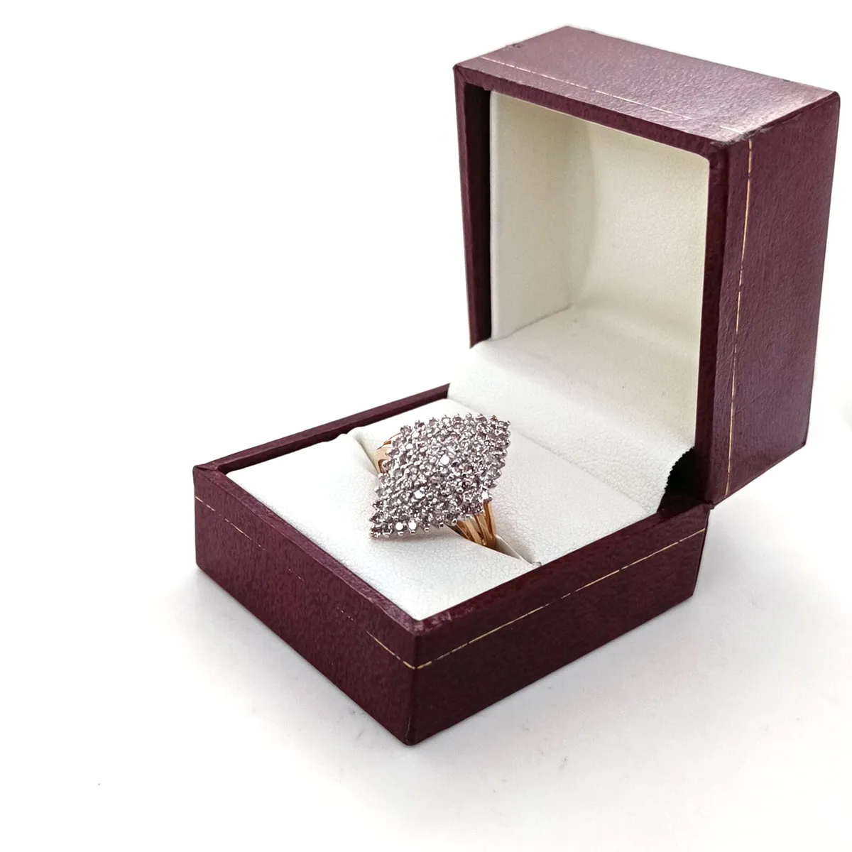 Diamond Cluster , Cocktail Ring , 9k Yellow Gold - Image 4