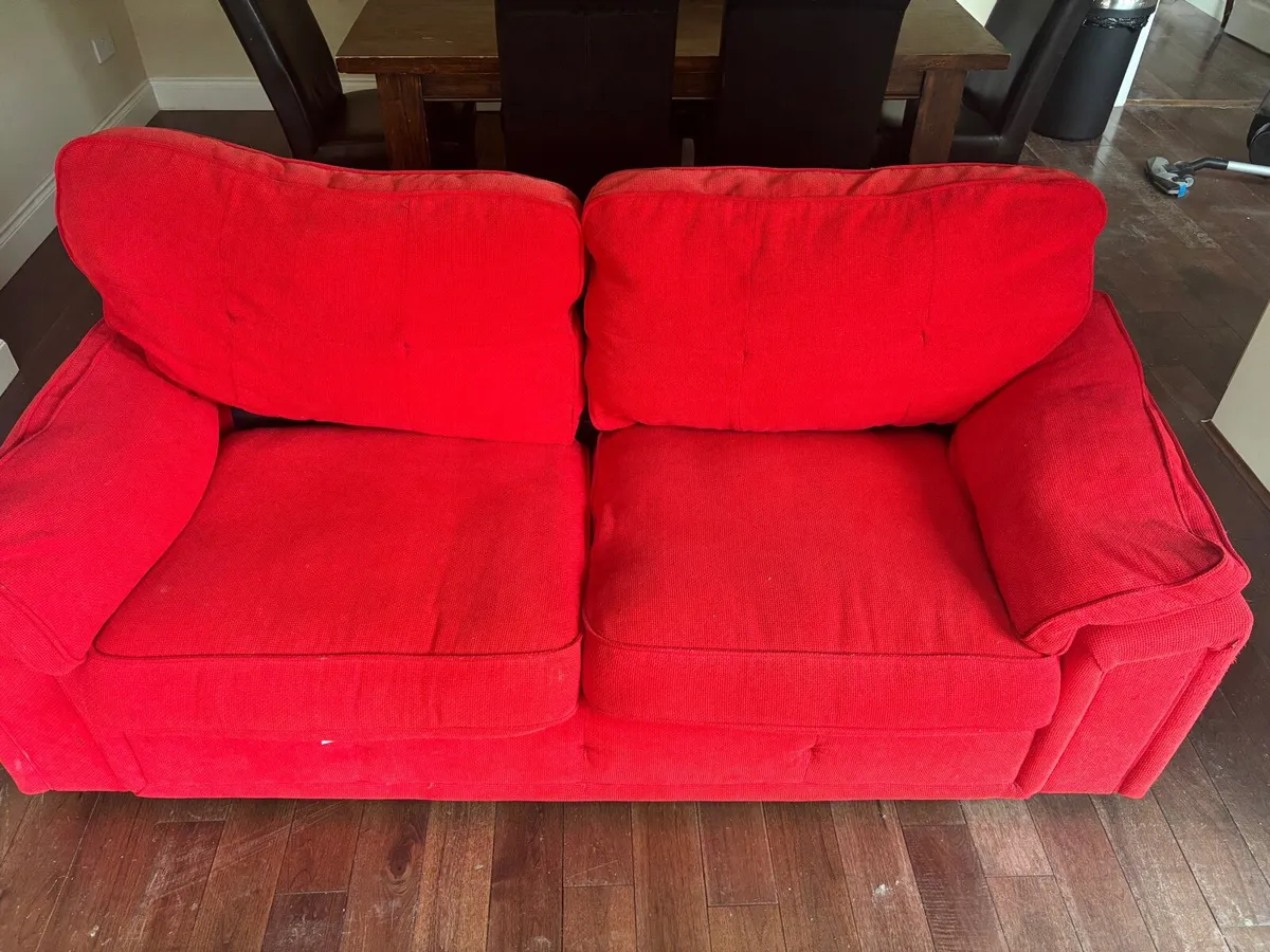 2 seater red couch x 2 - Image 1