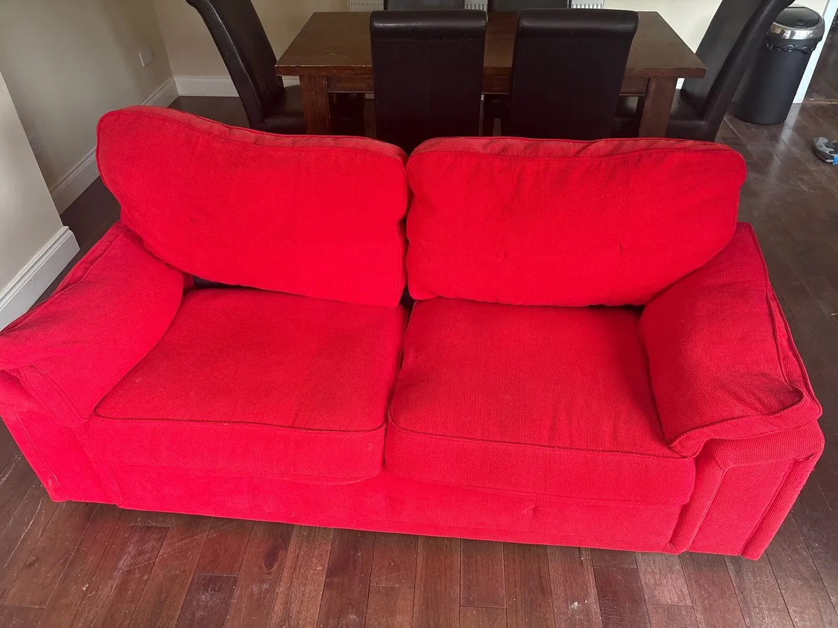 2 seater red couch x 2 - Image 2