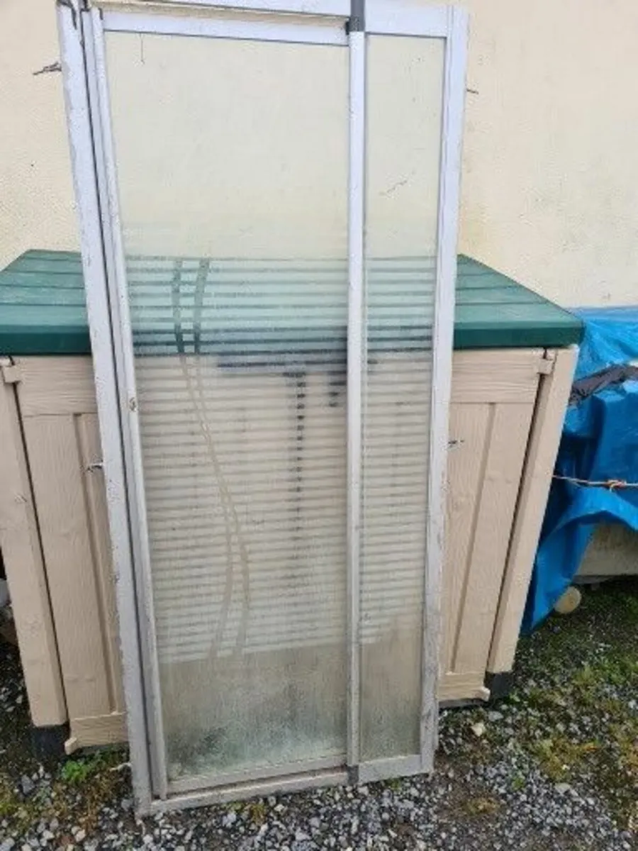 Aluminum framed shower door - Image 1