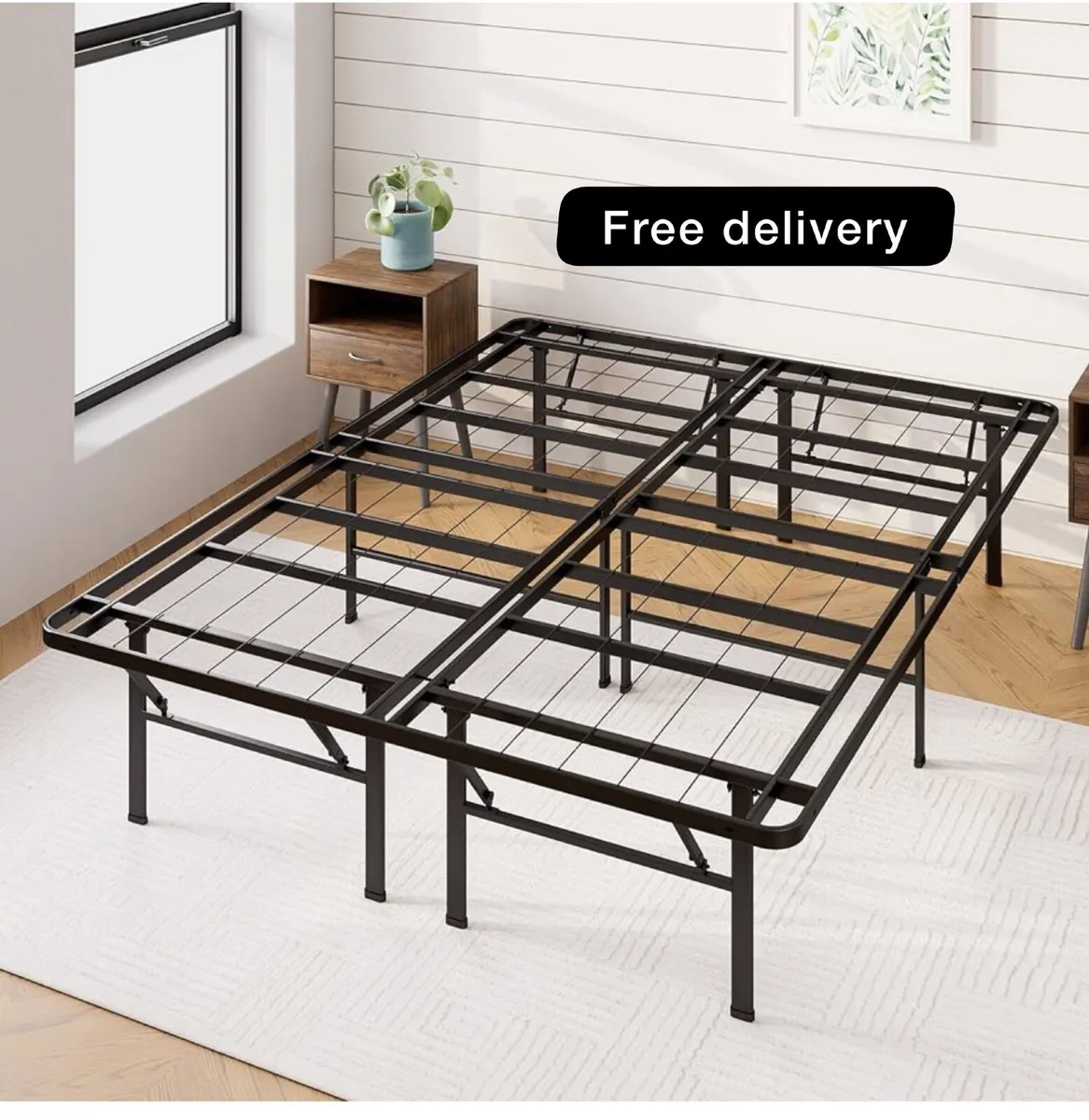 Double Bed frame Bed 135x190 cm  35 cm - Image 1