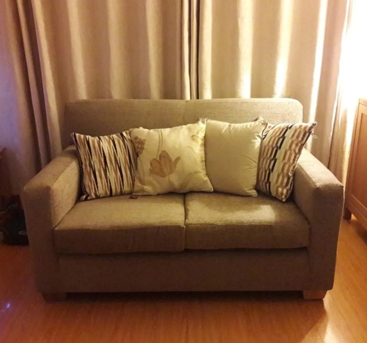 3 and 2 seater sofa and seat/poof/ footstool with storage - Image 3