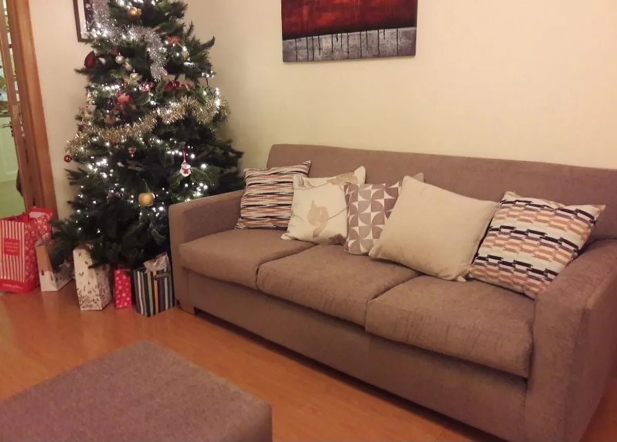3 and 2 seater sofa and seat/poof/ footstool with storage - Image 4