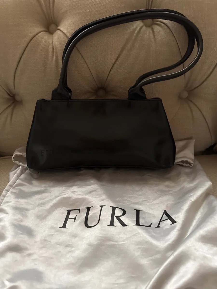 Furla bag shinny black as new - Image 1
