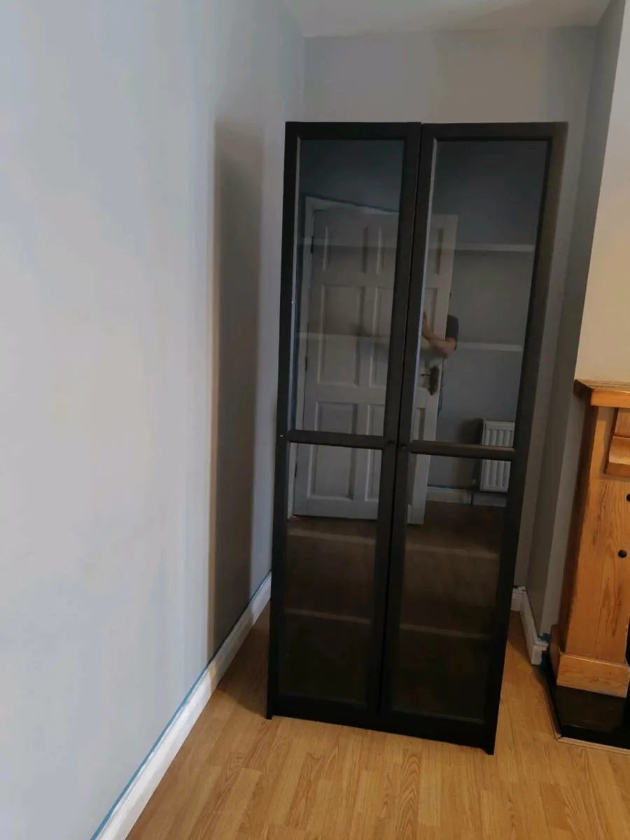 Glass door black cabinet - Image 1