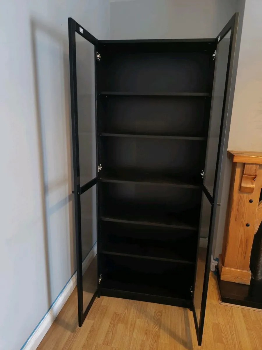 Glass door black cabinet - Image 2