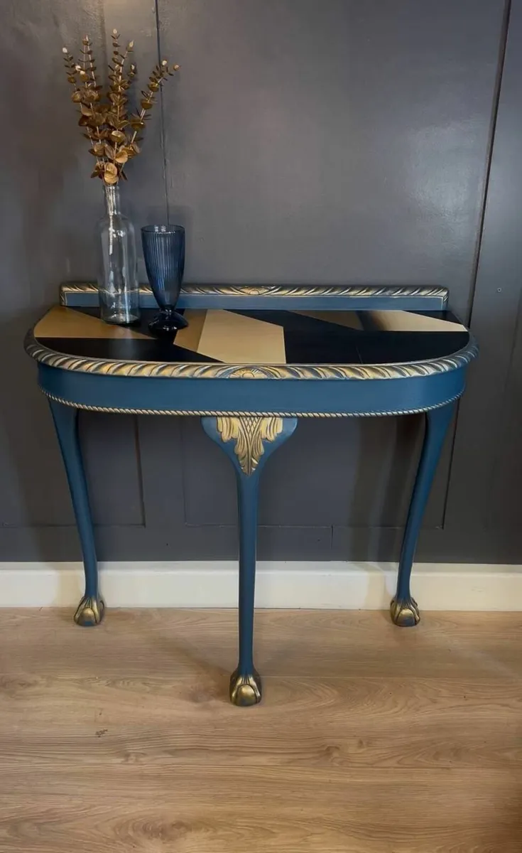 Regal Blue Console Table Hand half moon - Image 1