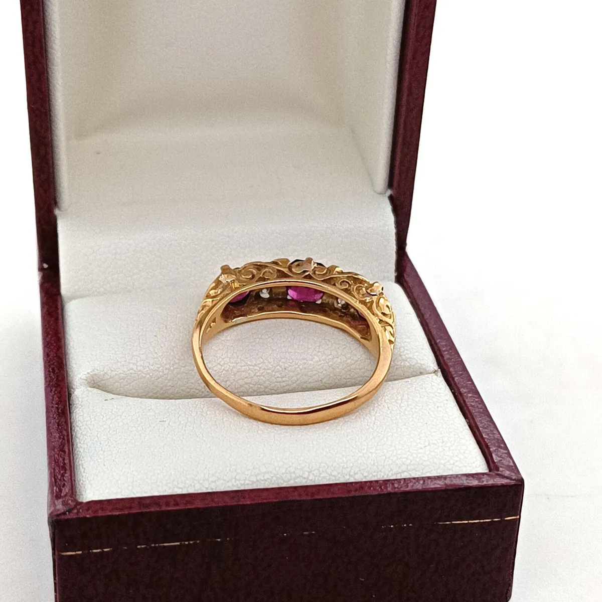 Vintage Ruby & Diamond Gypsy Ring, 18k Yellow Gold - Image 4