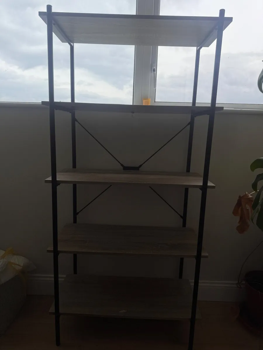 Jysk Freestanding shelves in black and grey wood - Image 1