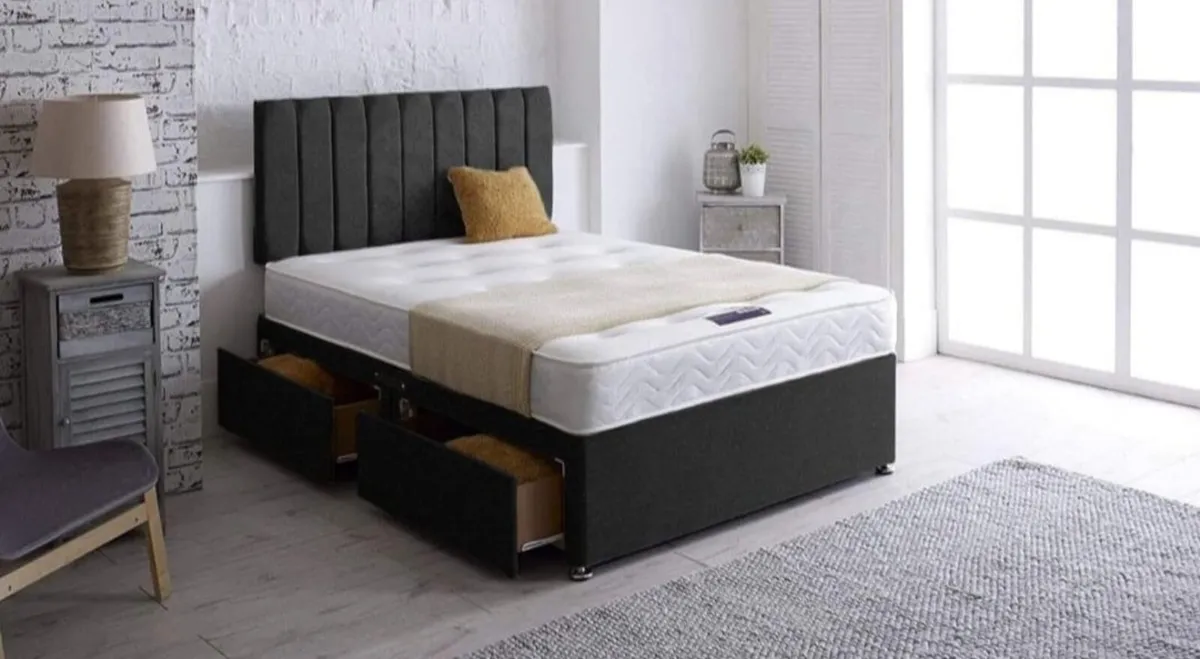 😍BRAND NEW DOUBLE GREY DIVAN BEDS😍 - Image 1