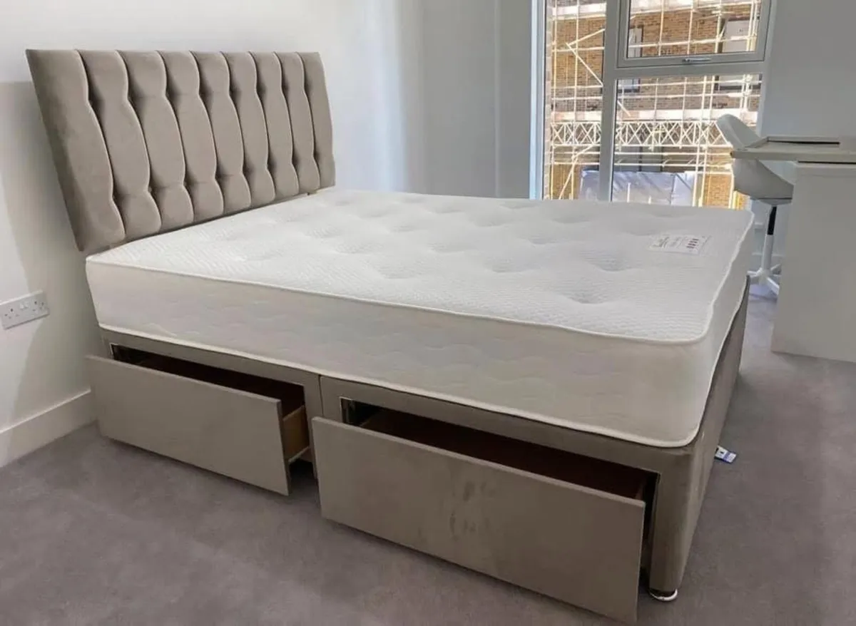 😍BRAND NEW DOUBLE GREY DIVAN BEDS😍 - Image 4