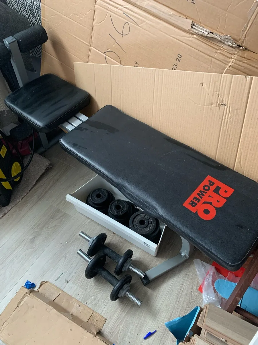 Weights bench with weights