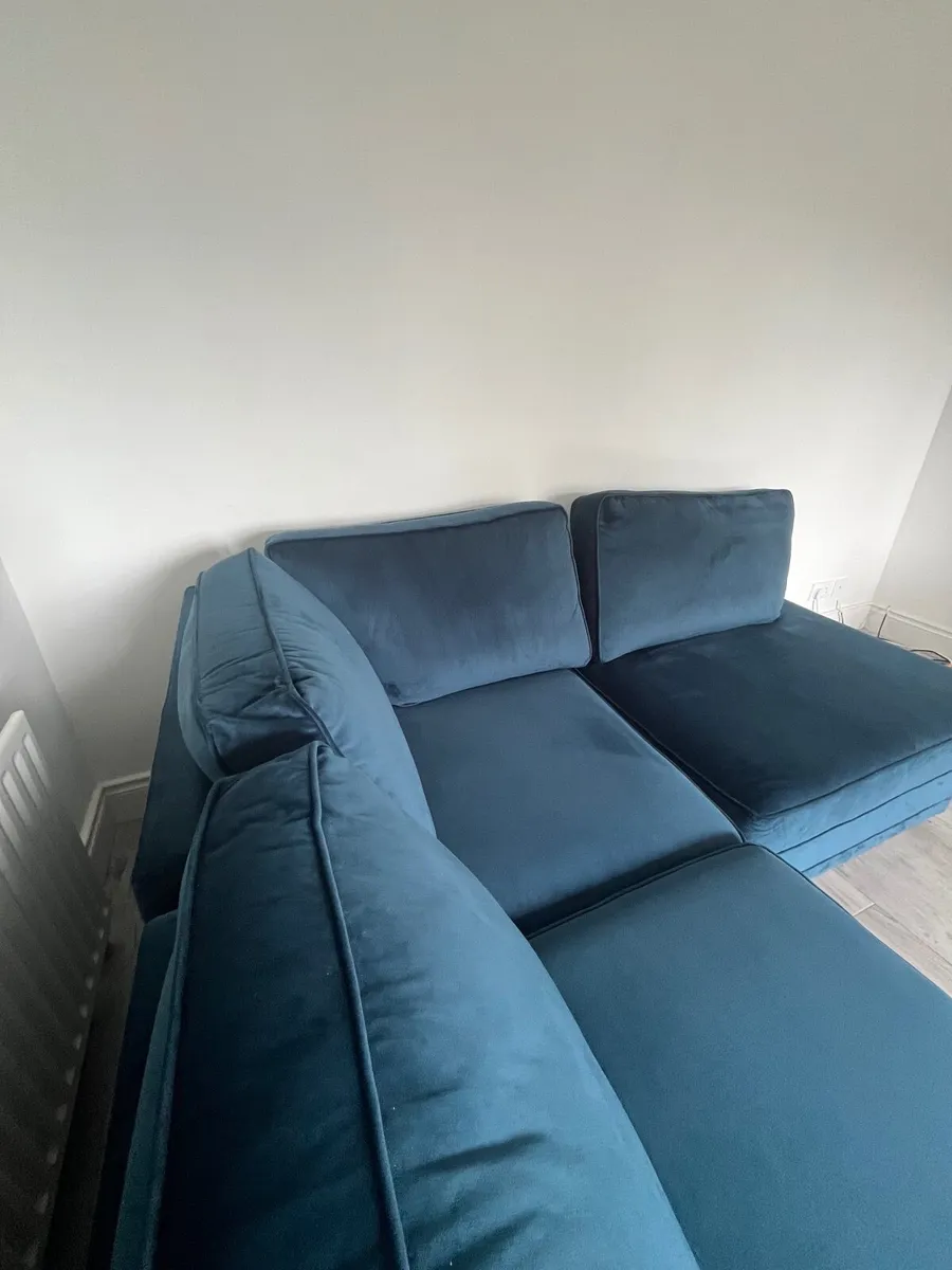 Velvet Corner Sofa - Image 2