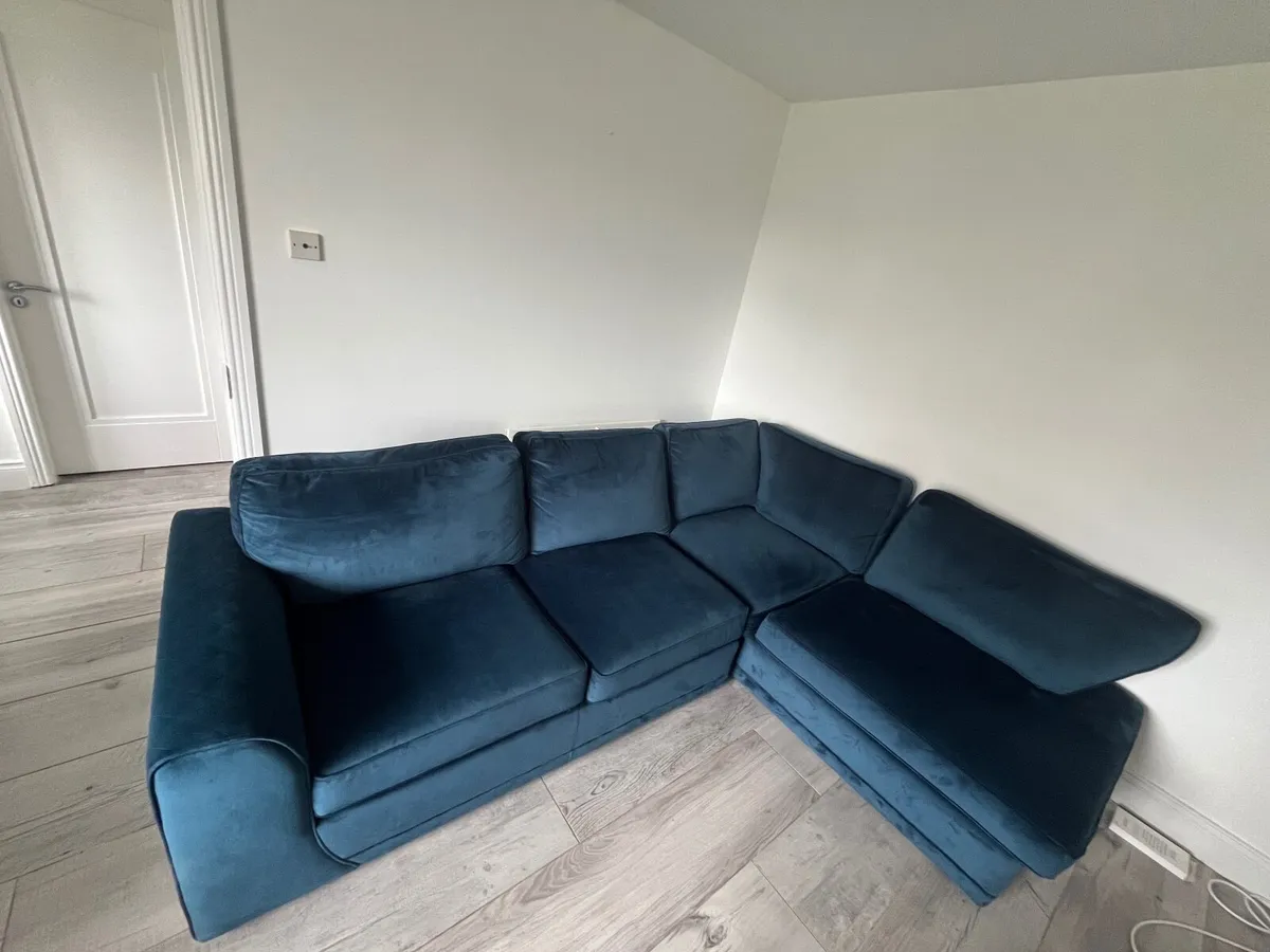 Velvet Corner Sofa - Image 3