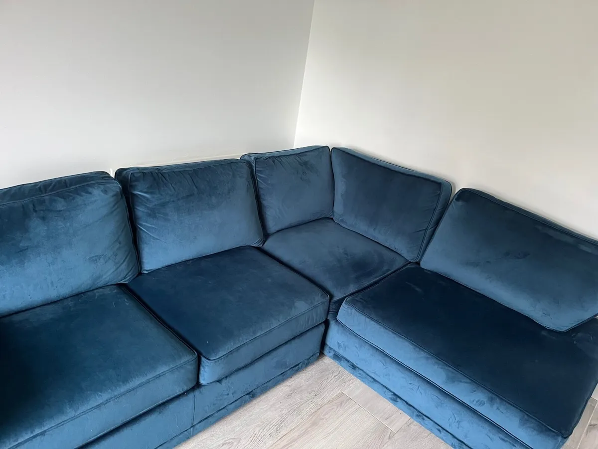 Velvet Corner Sofa - Image 1