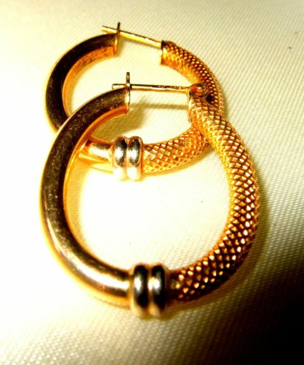 Vintage 9ct Gold Hoops - Image 1