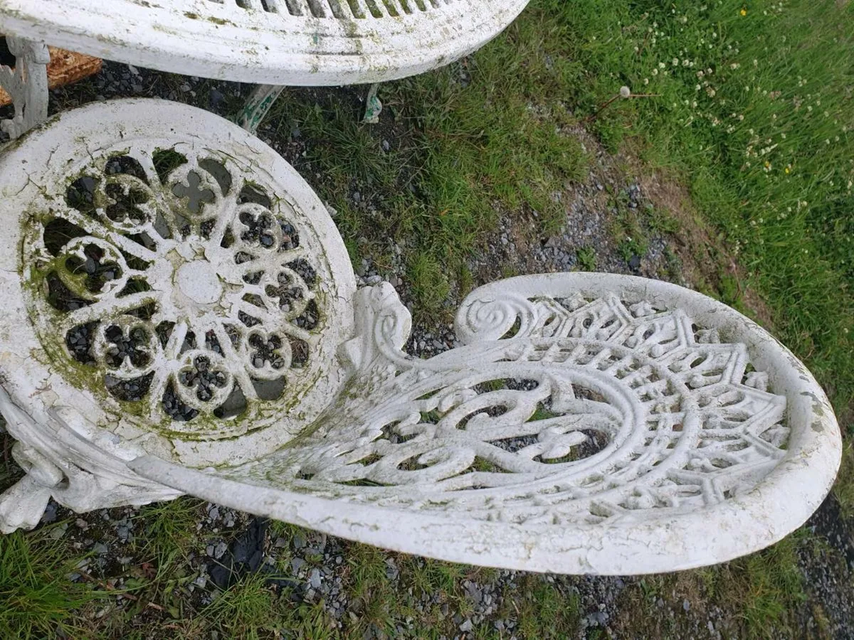 Antique garden set cast alliminium and iron - Image 2