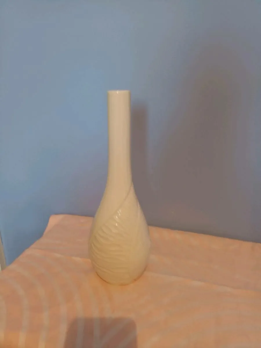IRISH BELLEEK LIVING  TALL BUD VASE - Image 1