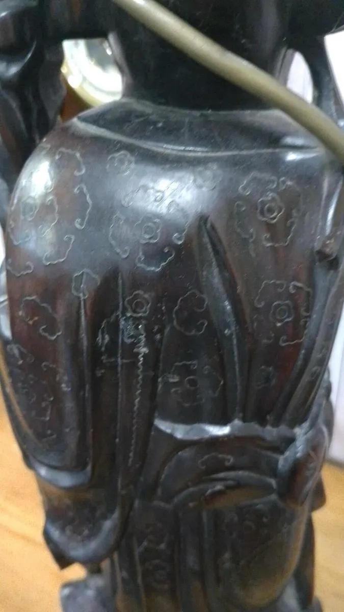 Late 19th Shou Xing Rosewood Lamp - Image 4