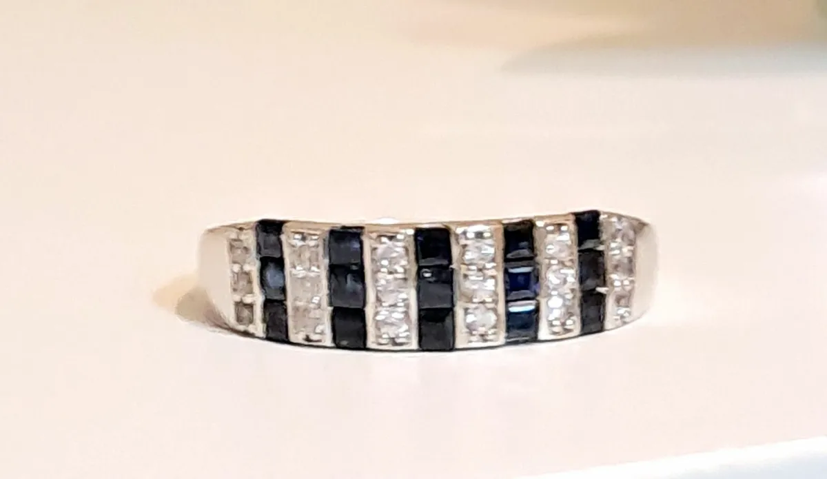 White Gold Sapphire Band - Image 1
