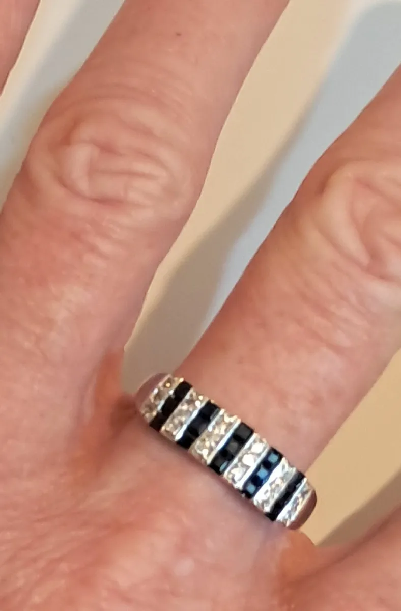 White Gold Sapphire Band - Image 2