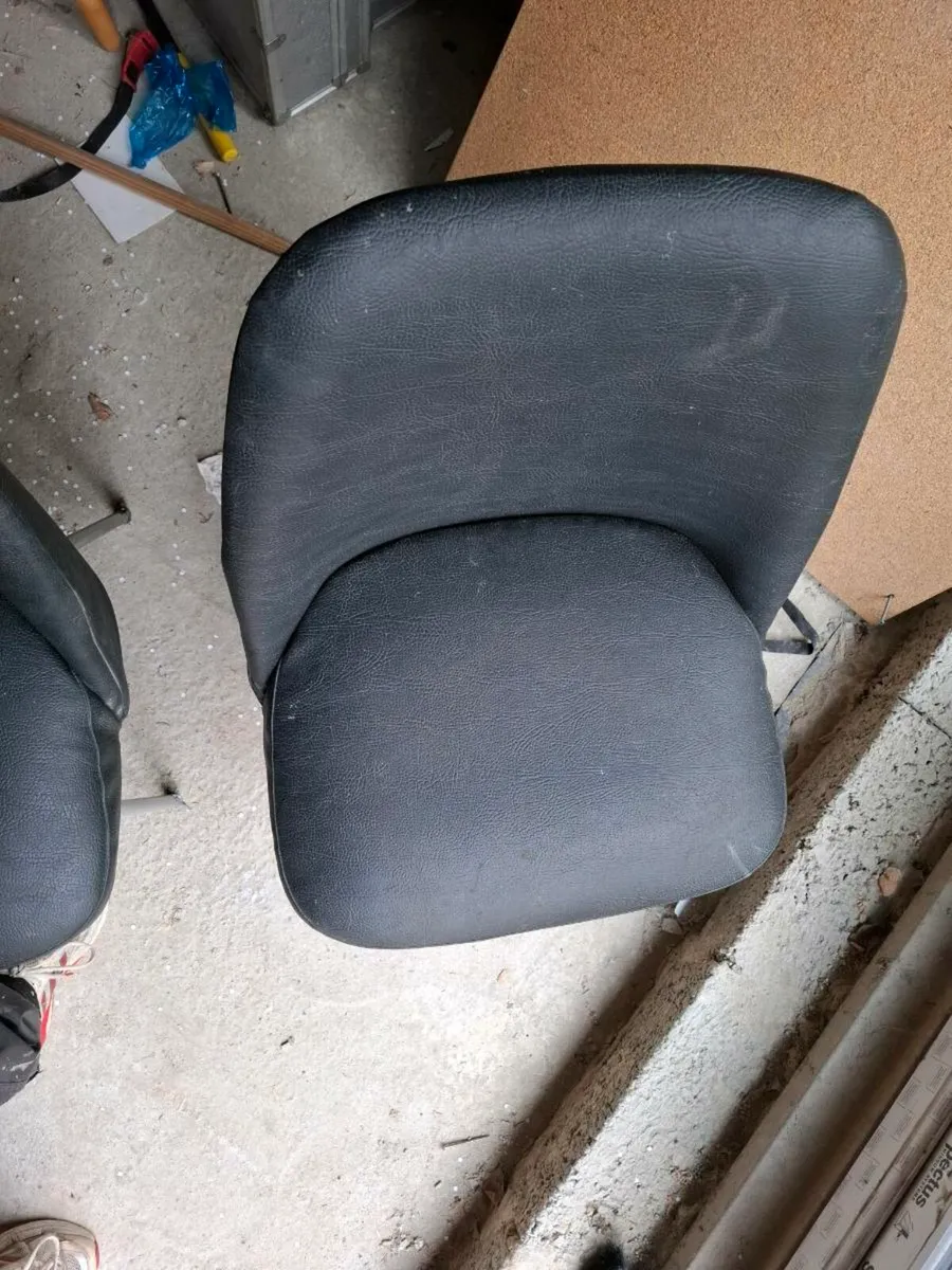 2 x Black leather dining chairs - Image 2