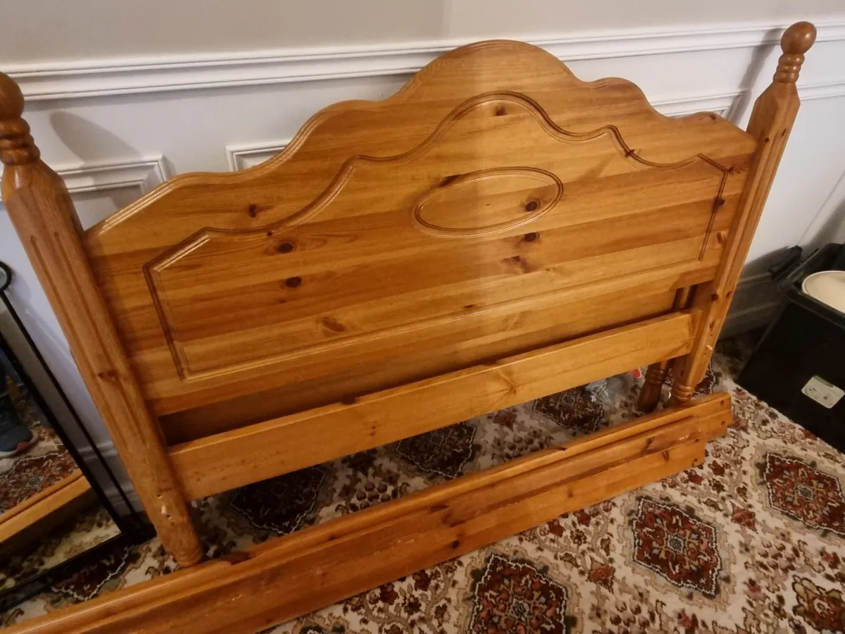 Double bed- pine frame - Image 1
