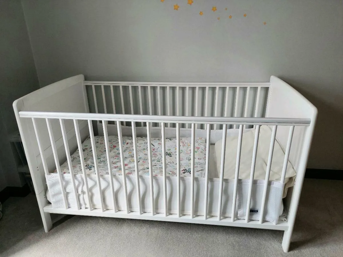Cot Bed + Mattress - Image 2