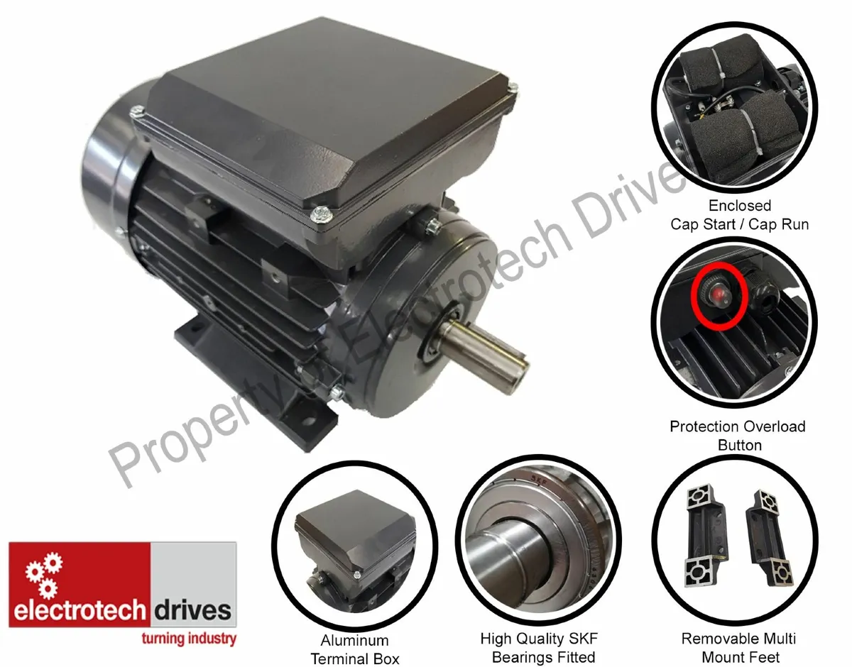 Single Phase Electric Motors 0.12kw - 4.0kw 5HP - Image 1