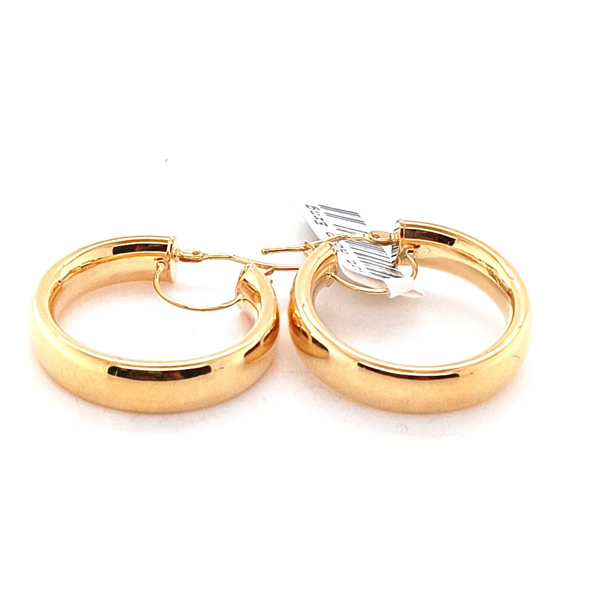 9k Yellow Gold Hoops Earrings, New - Image 4