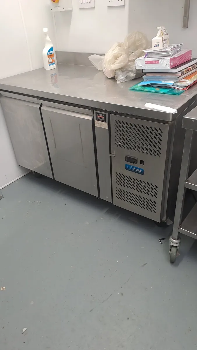 Stainless steel worktop + 2 door storage - Image 1