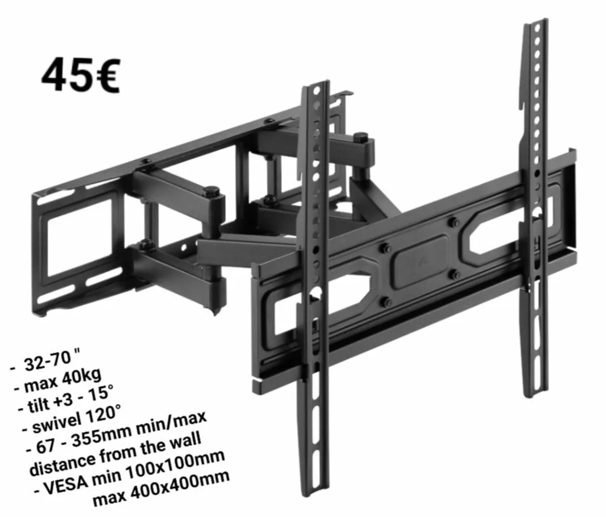 Tv Wall Mount Bracket Tilt Swivel 32-70" - Image 1